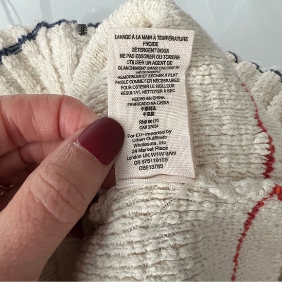 Free People Striped Rossi Henley Zipper Ribbed Sweater S - Picture 7 of 8